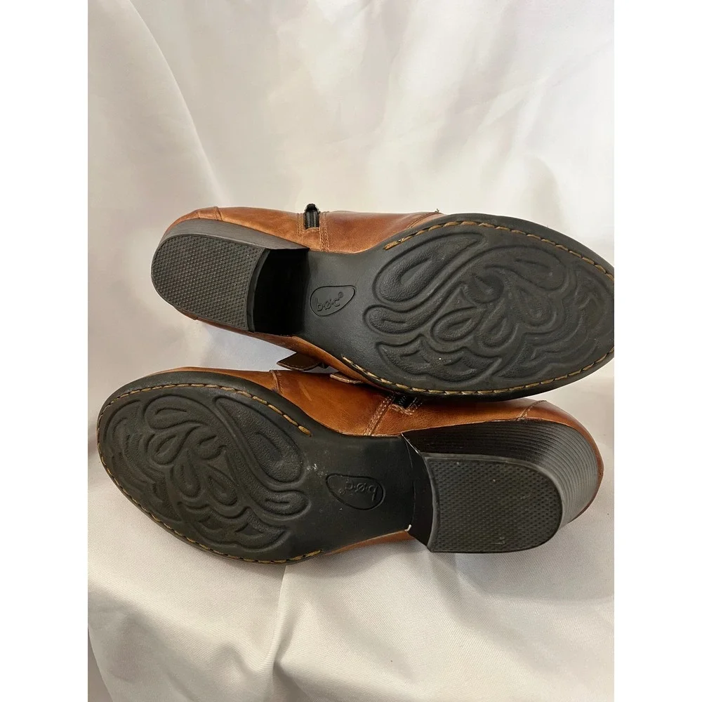 b.o.c. Born Concept Tan Leather Monk Strap Double Buckle Shooties 10M CATE17